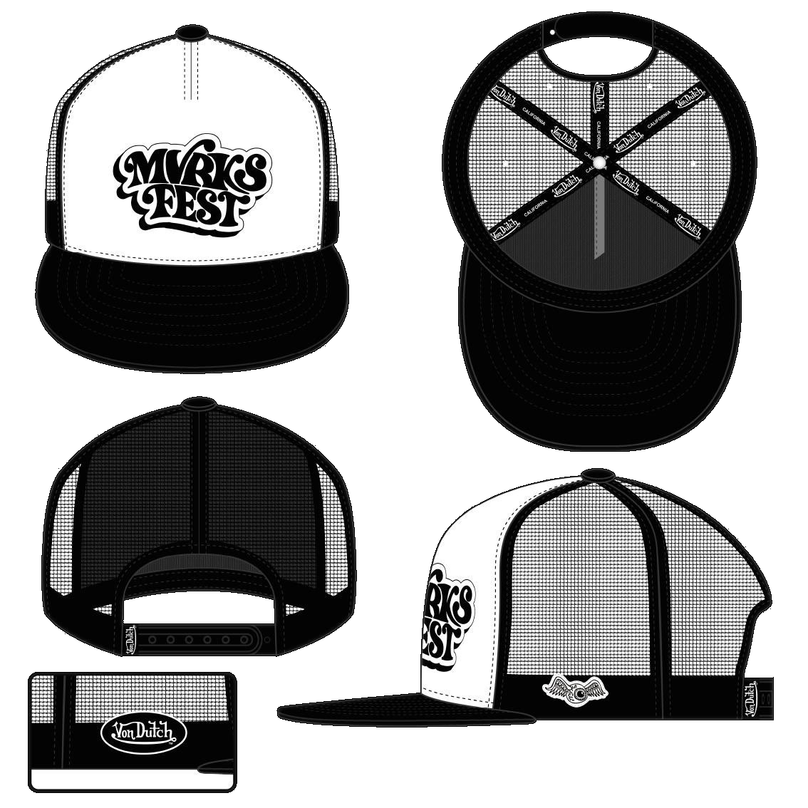 MVRKSFEST Von Dutch Black & White Cap