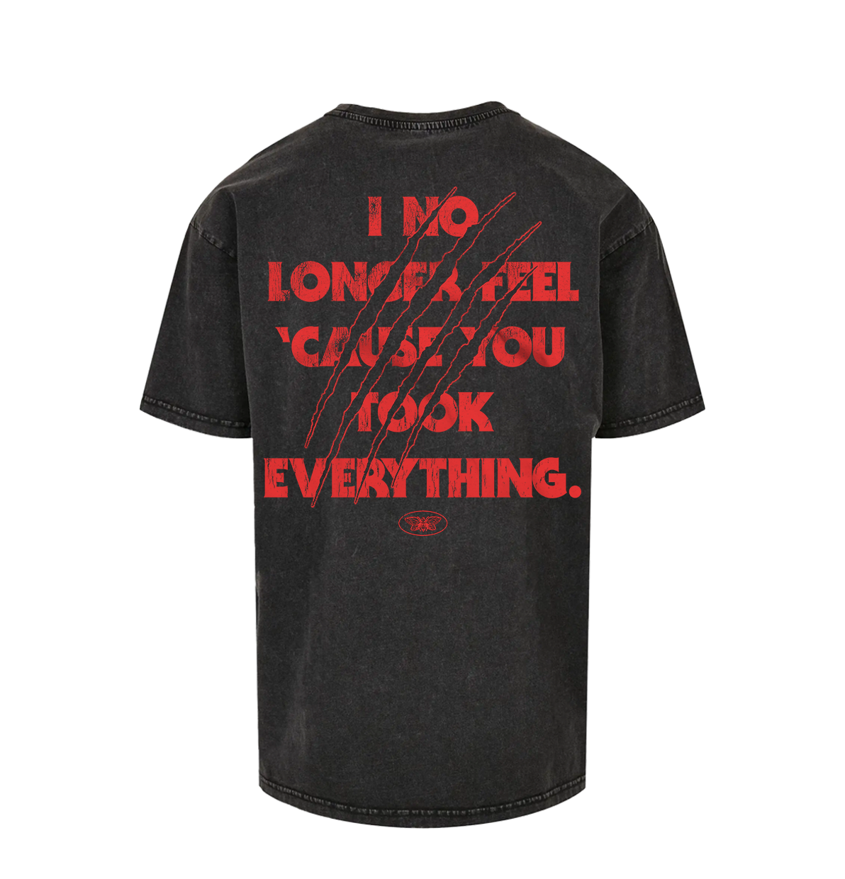 I No Longer Feel Acid Washed Oversized Tee